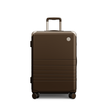 Front view of Checking-In Medium in Adobe Brown